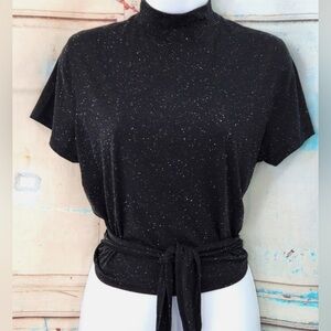 lululemon athletica Black Speckled Crop Top